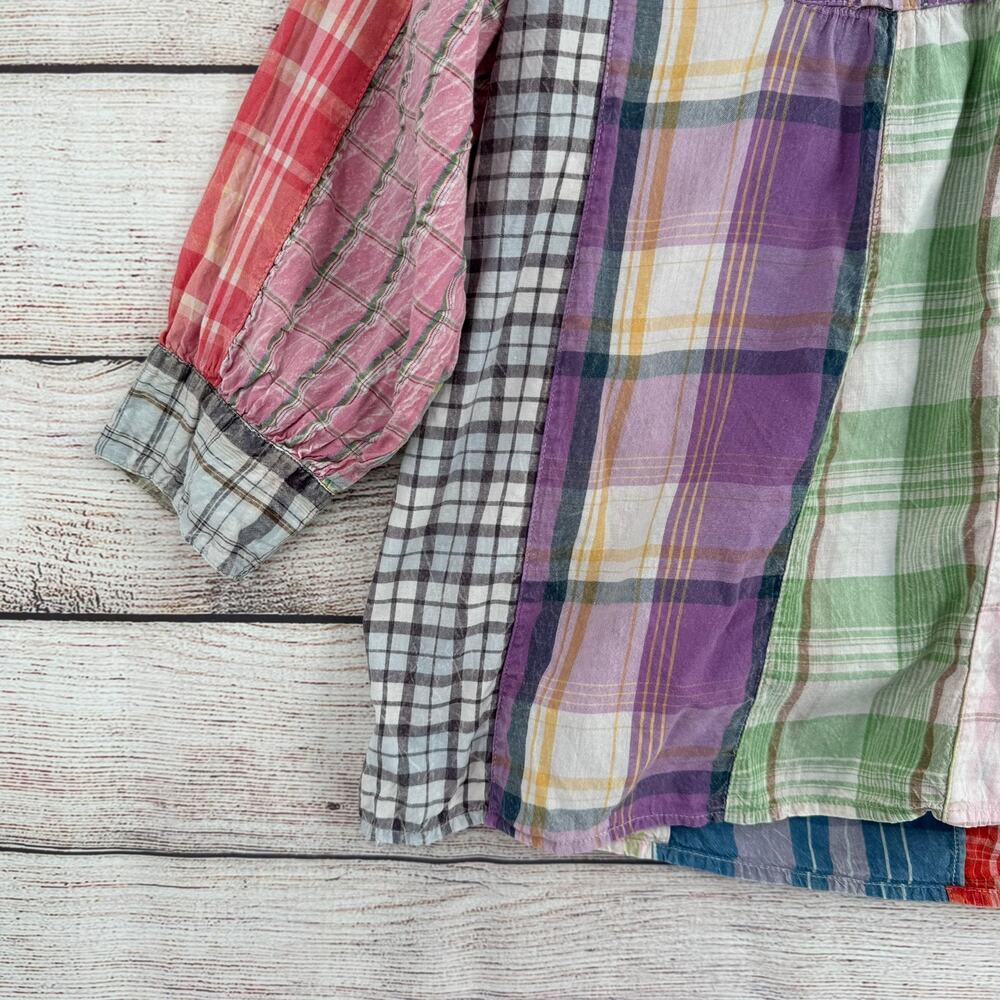 Sacred Threads Patchwork Pleated Blouse Womens La… - image 5